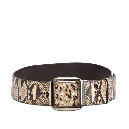 Prada Snakeskin Square Buckle Wide Belt 90 36