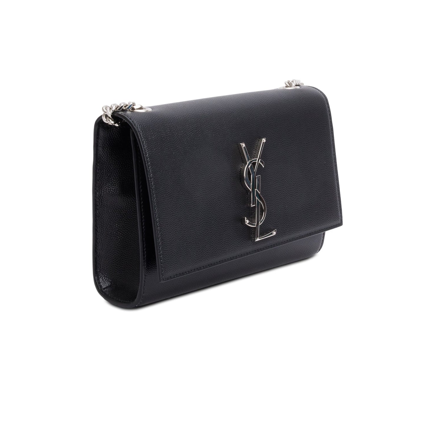 Saint Laurent 2023 Black Grain De Poudre Small Monogram Kate Satchel