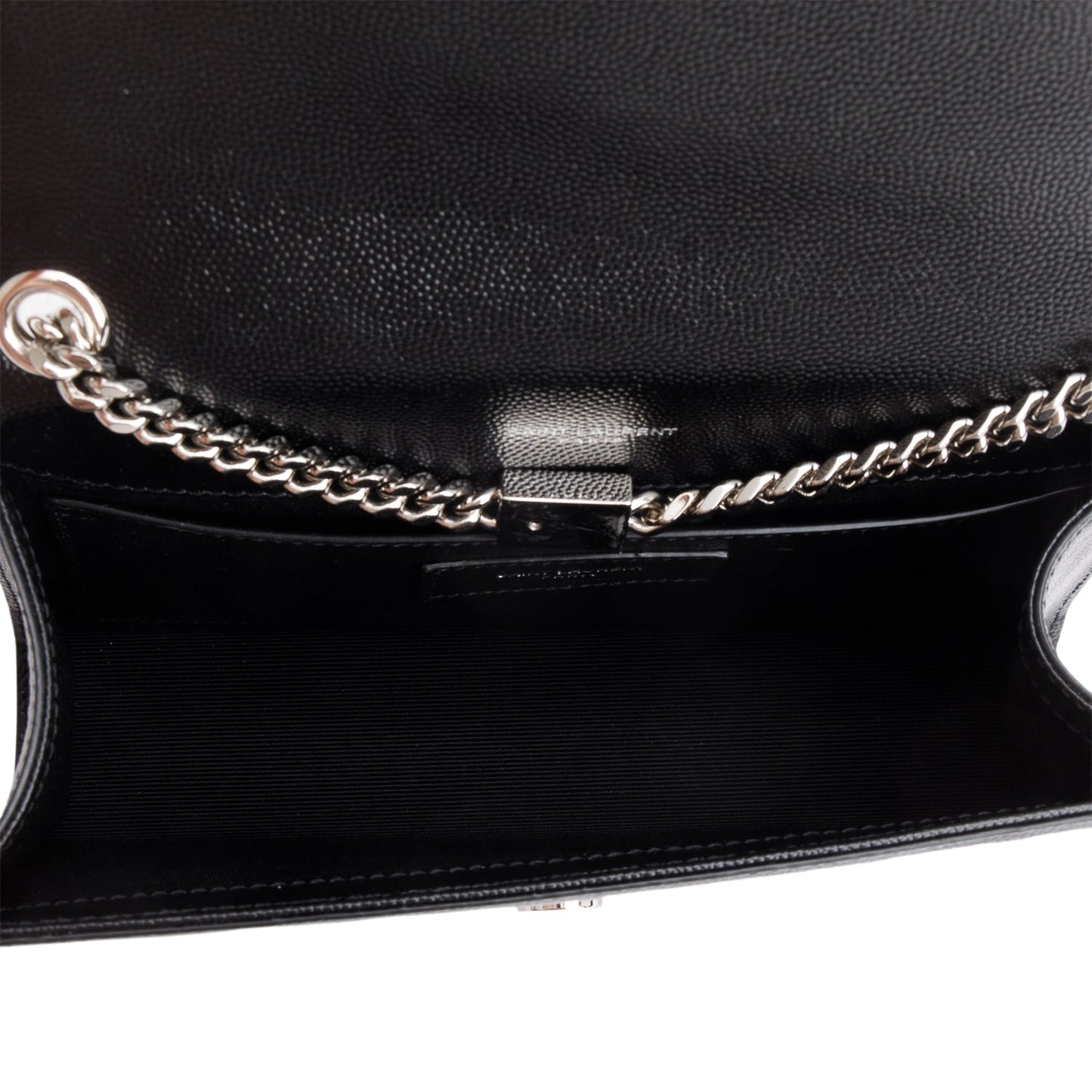 Saint Laurent 2023 Black Grain De Poudre Small Monogram Kate Satchel