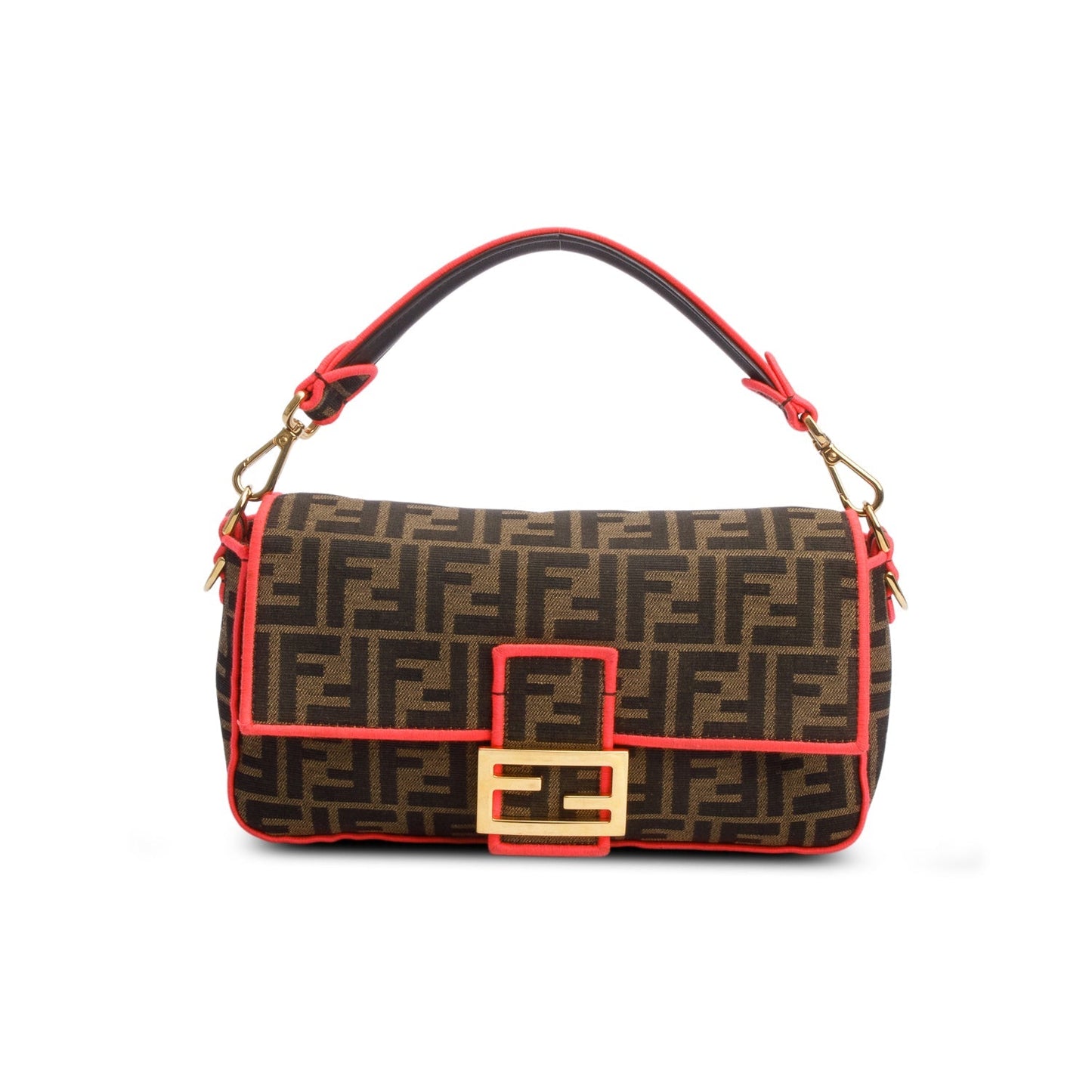 Fendi Zucca Jacquard FF 1974 Neon Baguette