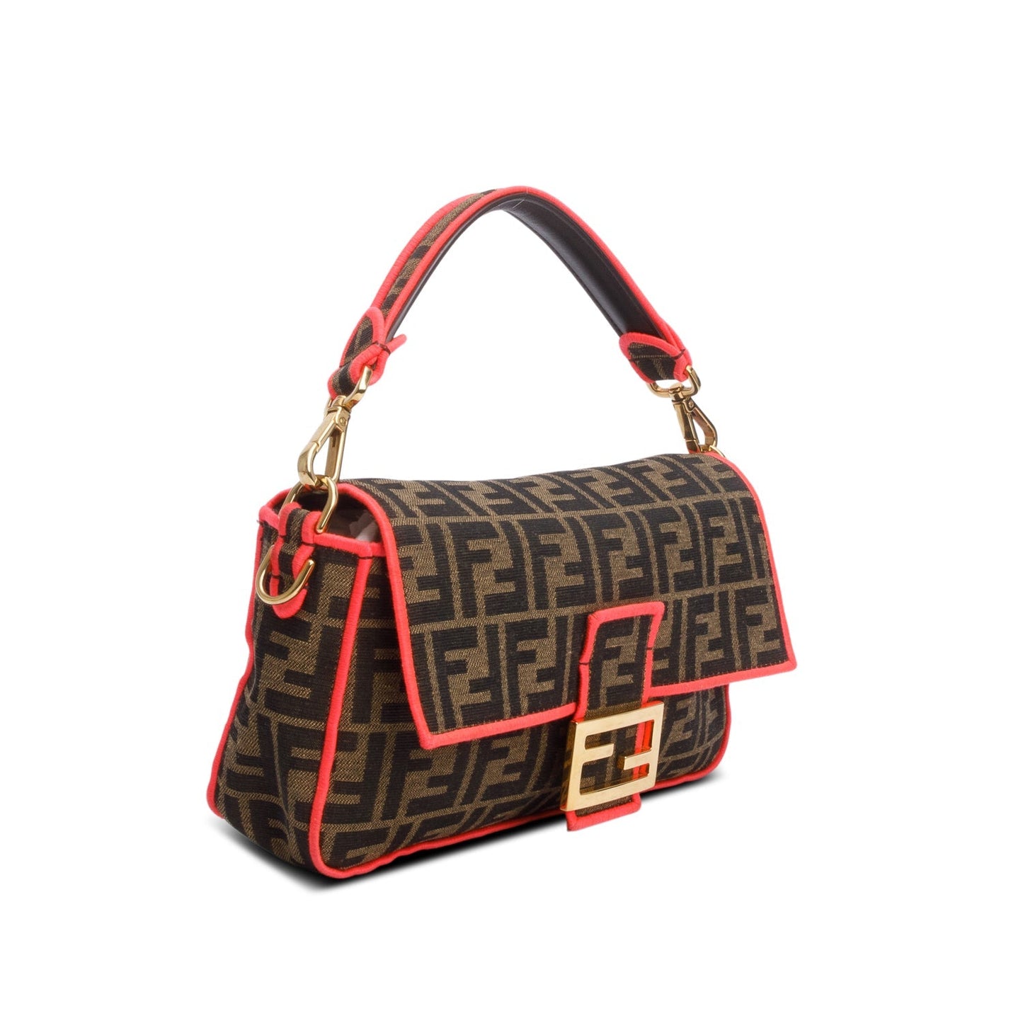 Fendi Zucca Jacquard FF 1974 Neon Baguette