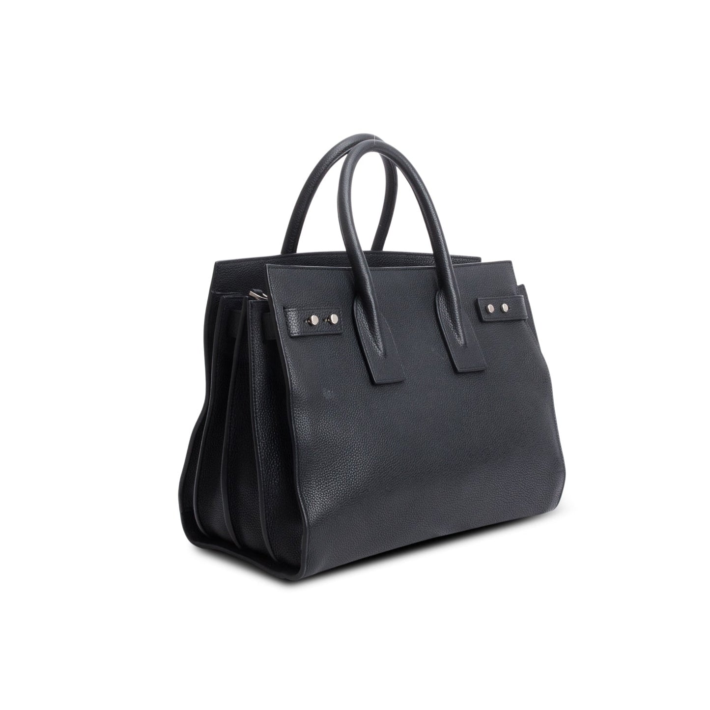Saint Laurent Black Supple Grained Leather Small Sac de Jour