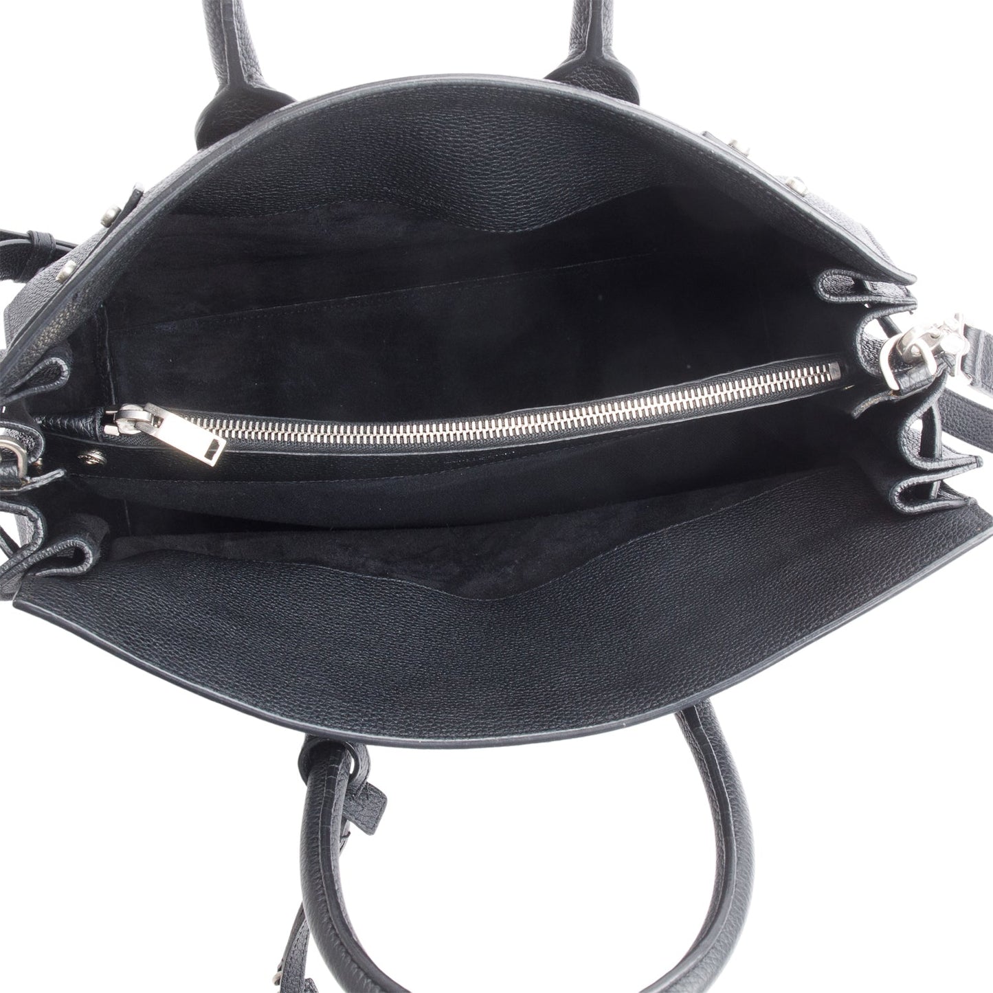 Saint Laurent Black Supple Grained Leather Small Sac de Jour