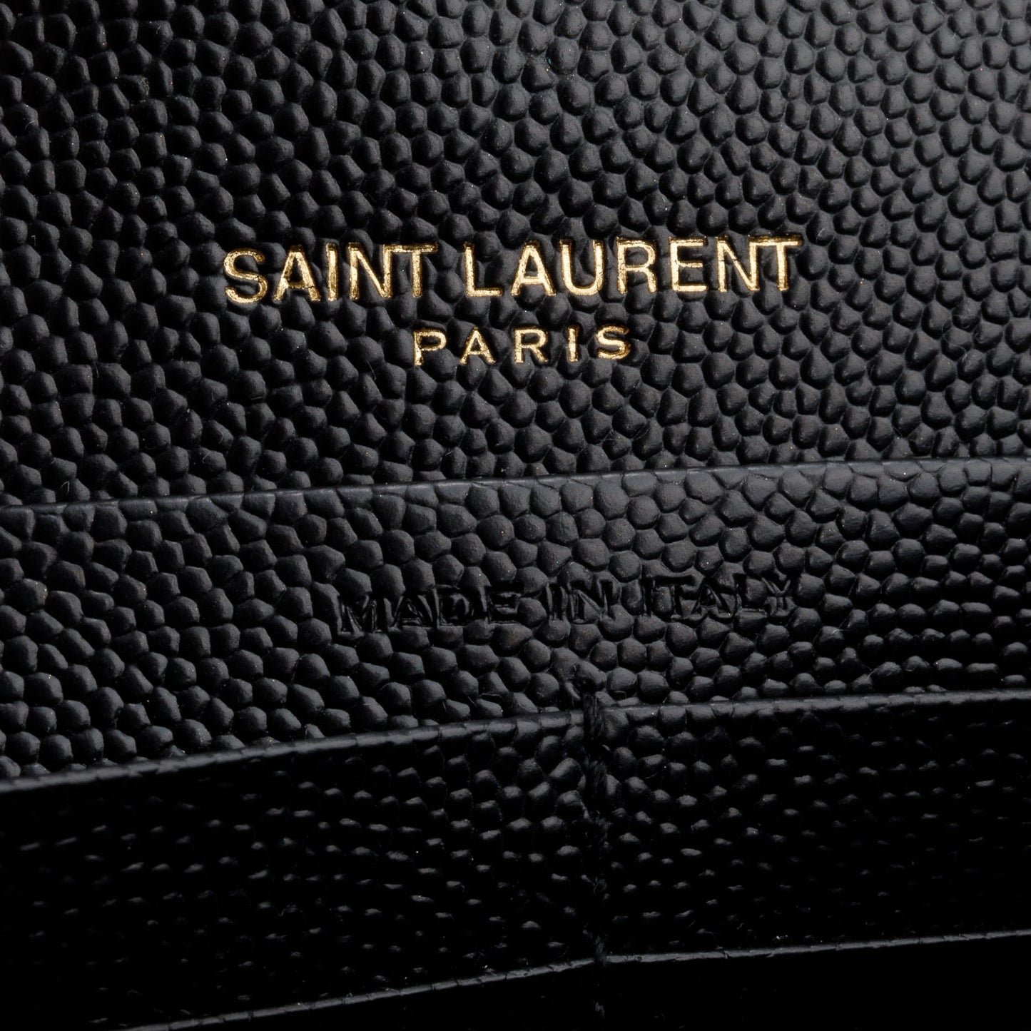 Saint Laurent 2023 Black Grain de Poudre Matelasse Chevron Envelope Wallet