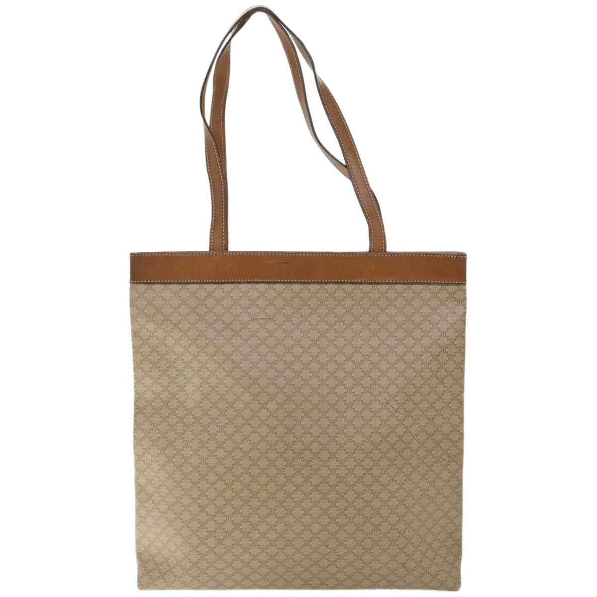 Luxury CELINE Macadam Canvas Tote Bag Beige  66821