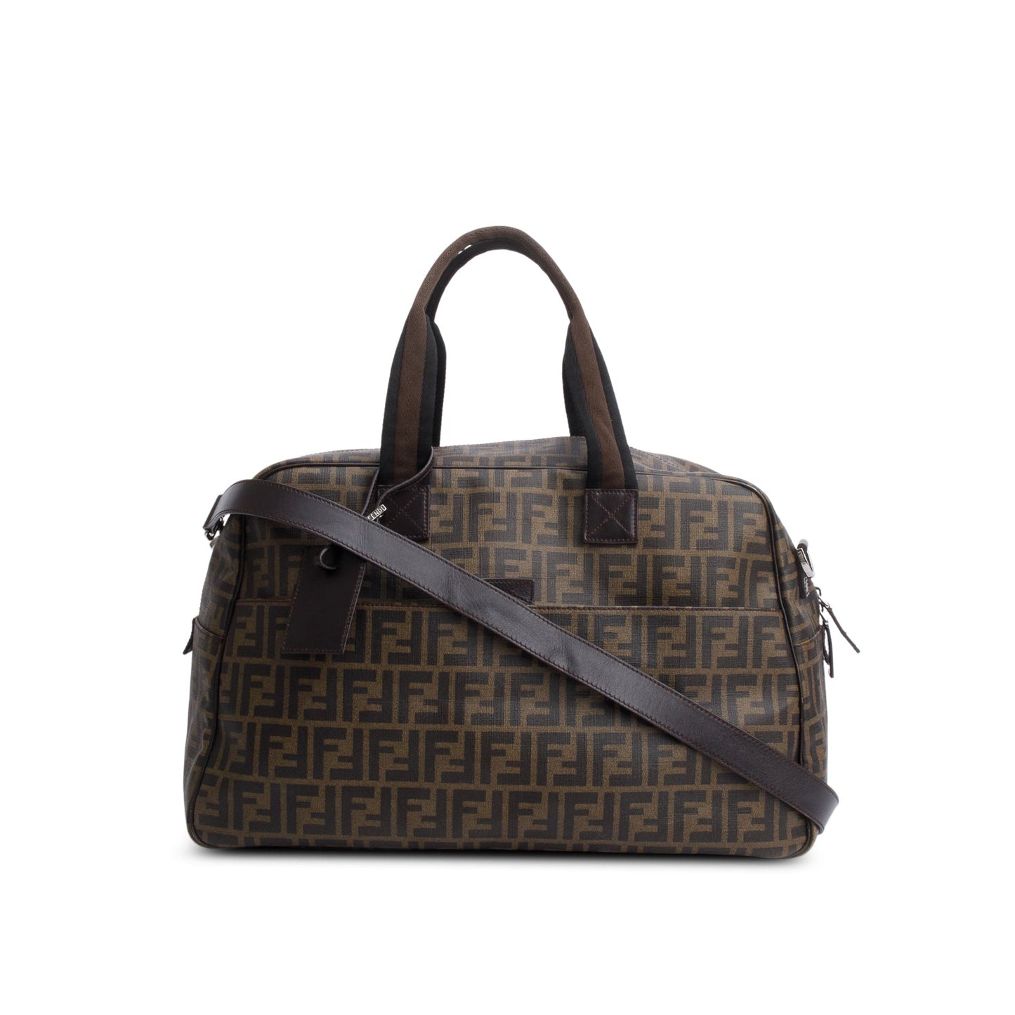 Fendi Brown FF Zucca Coated Canvas Duffle Bag