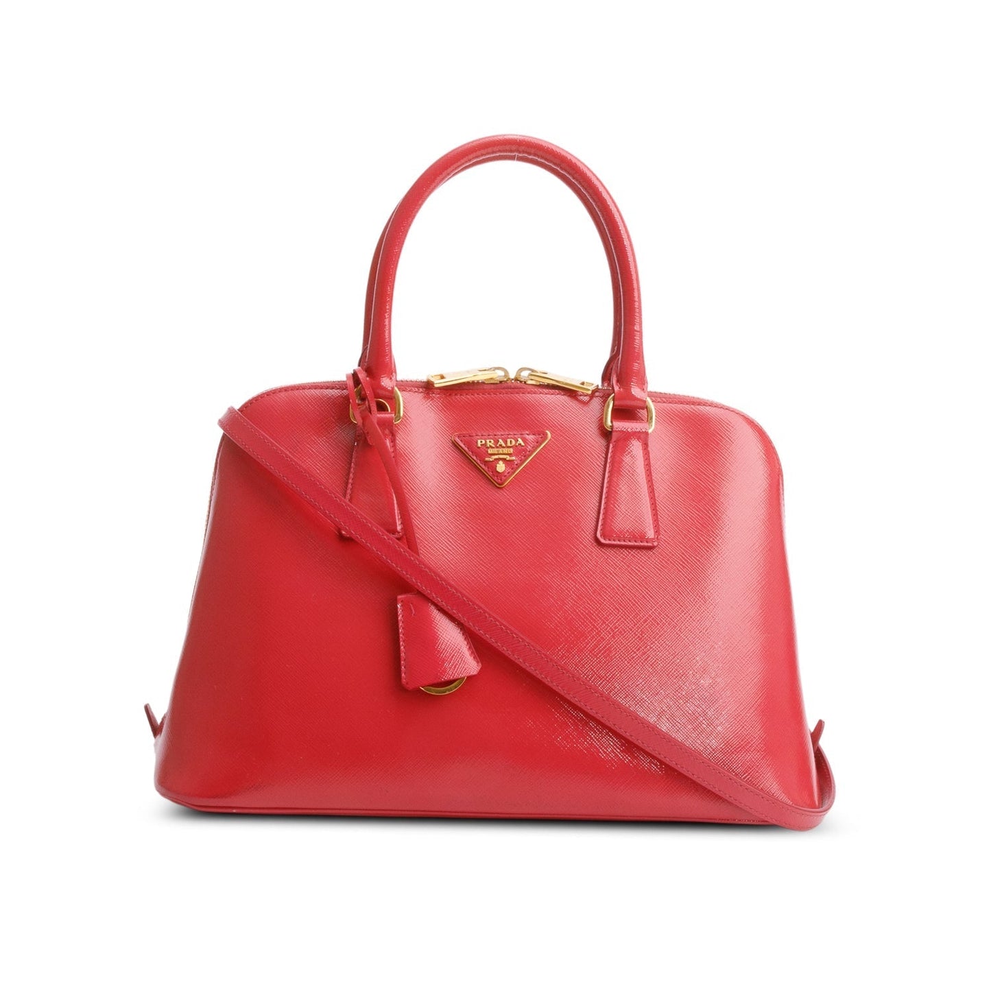 Prada Pink Medium Saffiano Vernice Promenade Tote