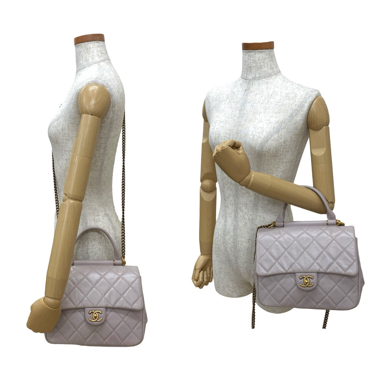 CHANEL Shoulder Bag lambskin pink Matrasse