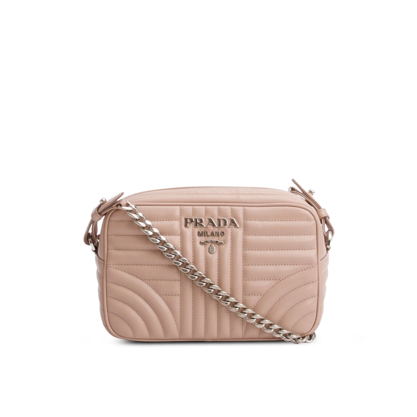 Prada Pink Soft Calfskin Diagramme Crossbody Bag