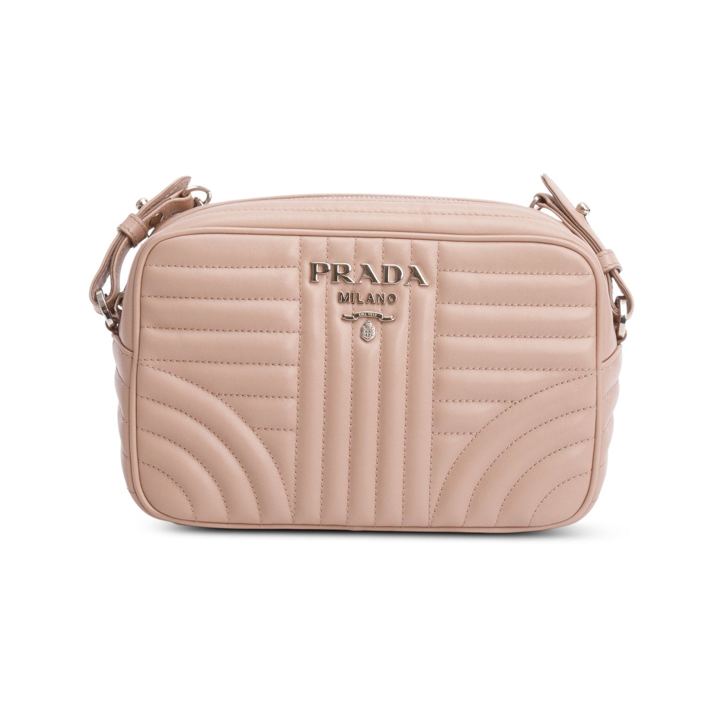 Prada Pink Soft Calfskin Diagramme Crossbody Bag