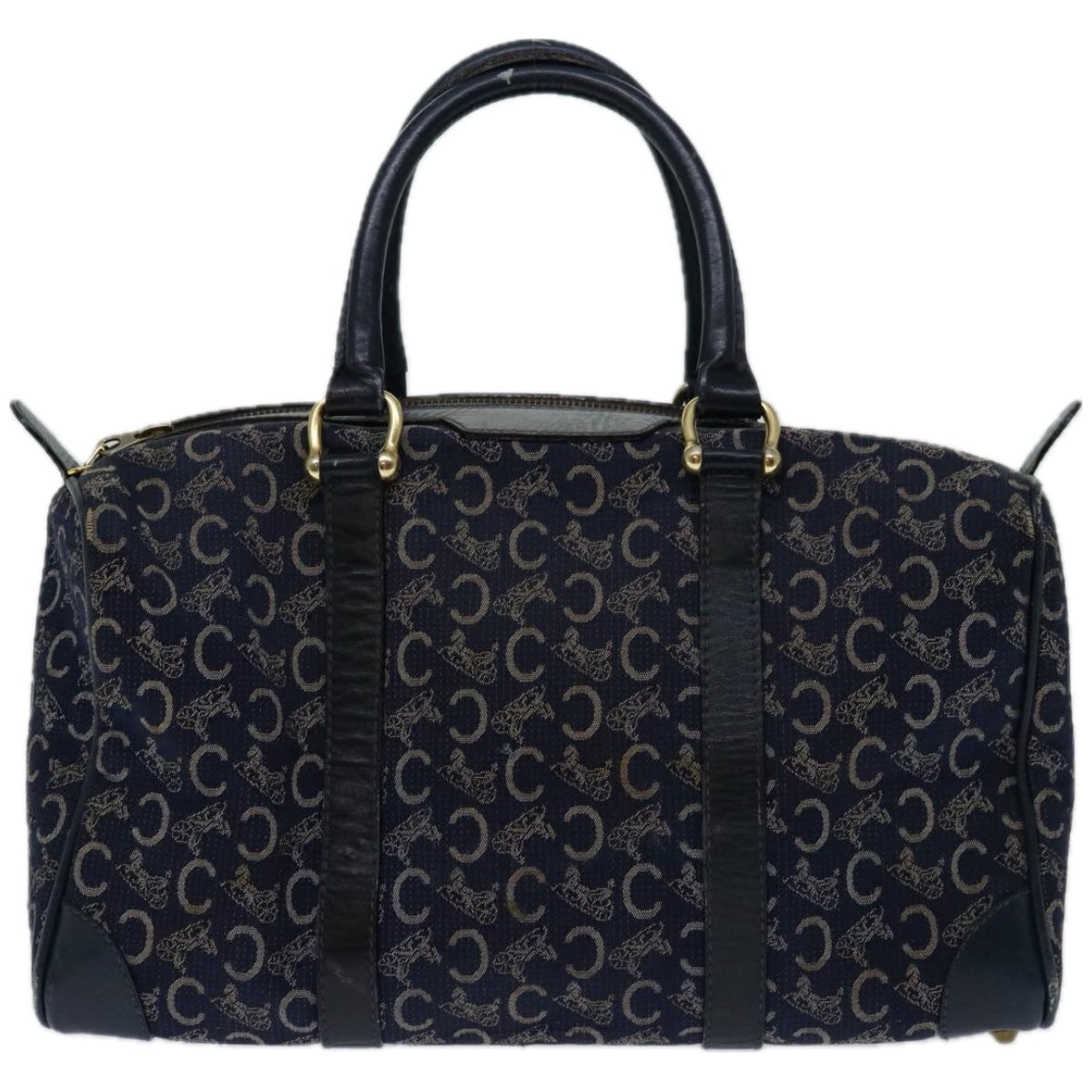 Luxury CELINE C Macadam Canvas Hand Bag Navy  66941