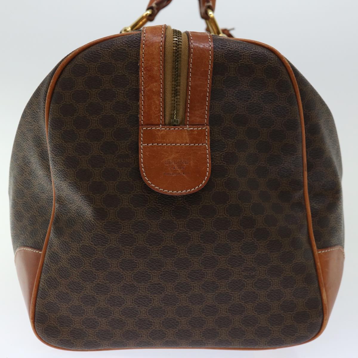 Luxury CELINE Macadam Canvas Boston Bag PVC Brown  66956