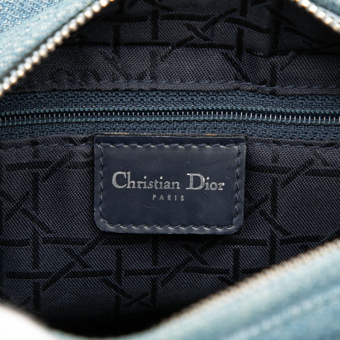 Blue Dior Medium Denim Cannage Acrylic Handles Lady Dior Satchel