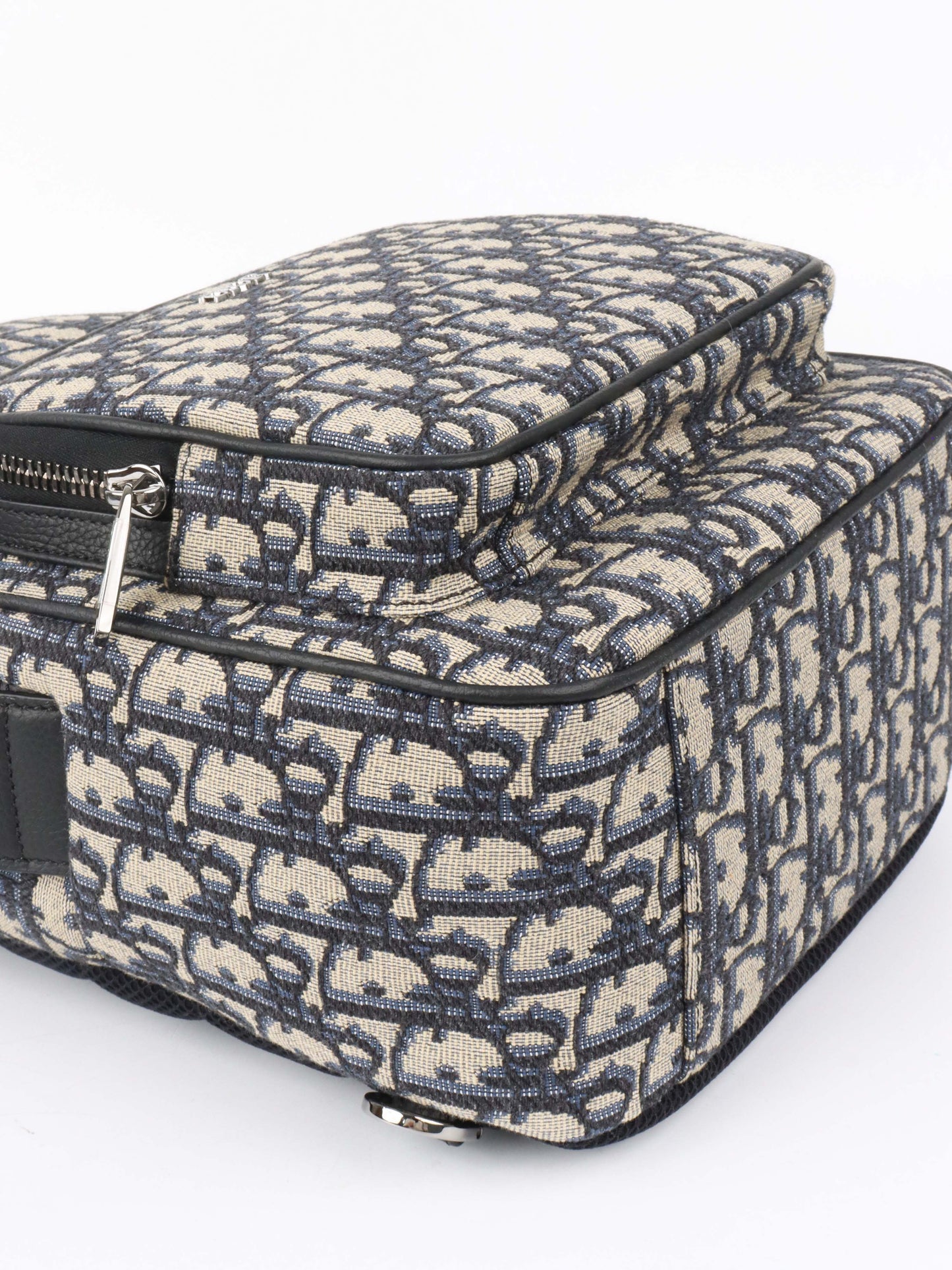 Dior Blue Oblique Canvas Crossbody Sling Bag.