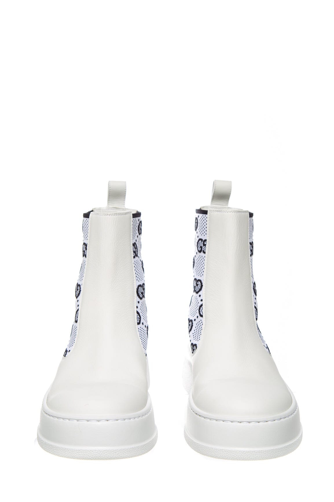 Gucci White Leather Ankle Boots SZ 37
