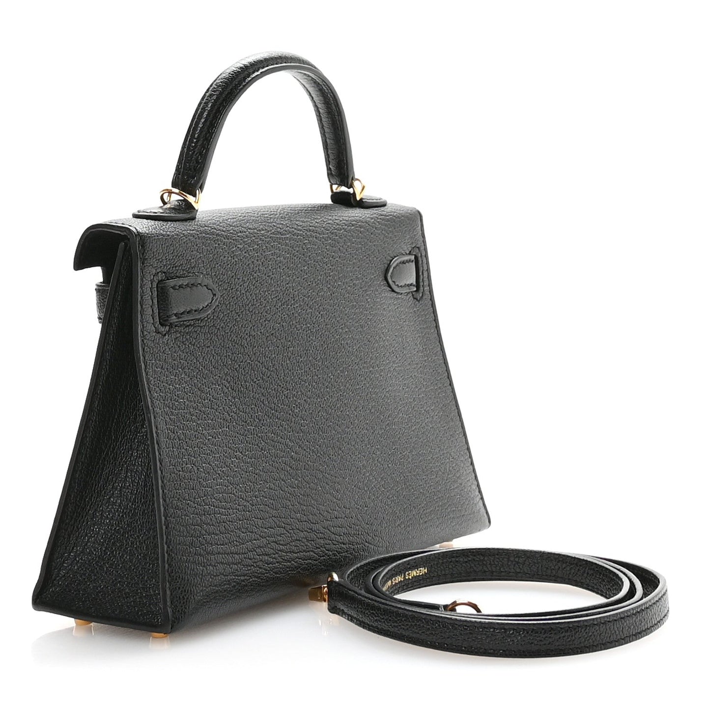Hermes Chevre Mysore Horseshoe Mini Kelly Sellier 20 Black