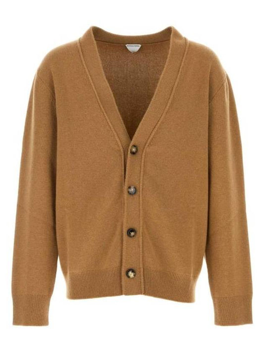 Luxury Bottega Veneta V Neck Cashmere Cardigan Brown