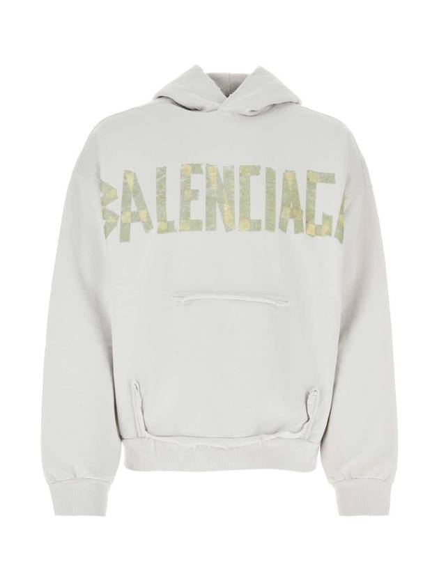 Luxury Balenciaga Trending 2026 Tape Type Ribbed Pocket Large Fit Hoodie White