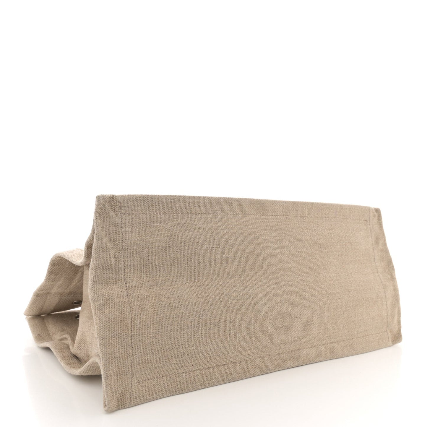 Saint Laurent Linen Calfskin Small Rive Gauche Tote Greggio Natural