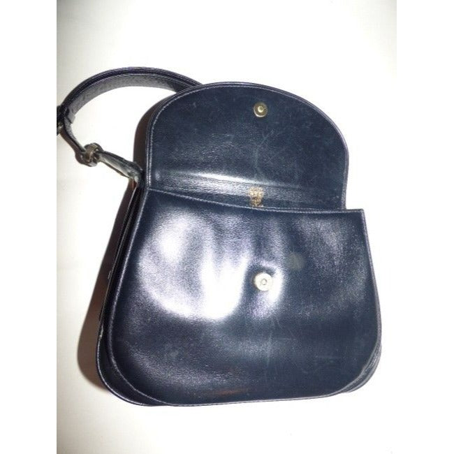 Gucci Vintage Pursesdesigner Purses Midnight Blueblack Leather Hobo Bag