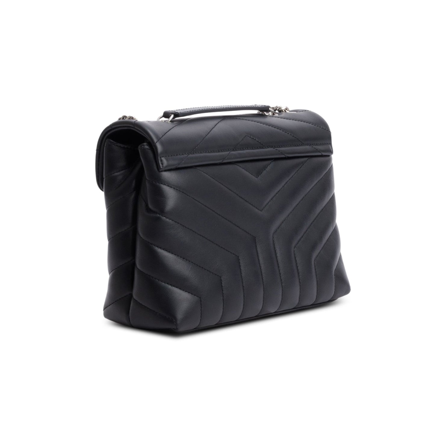 Saint Laurent 2022 Black Calfskin Y Quilted Monogram Toy Loulou Crossbody Bag
