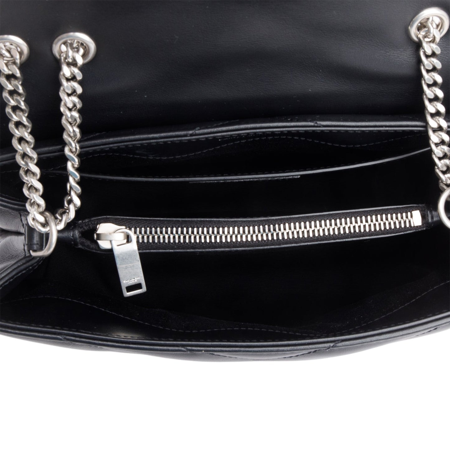 Saint Laurent 2022 Black Calfskin Y Quilted Monogram Toy Loulou Crossbody Bag
