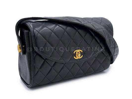 Rare Chanel 1991 Lambskin Crossbody Flap Bag