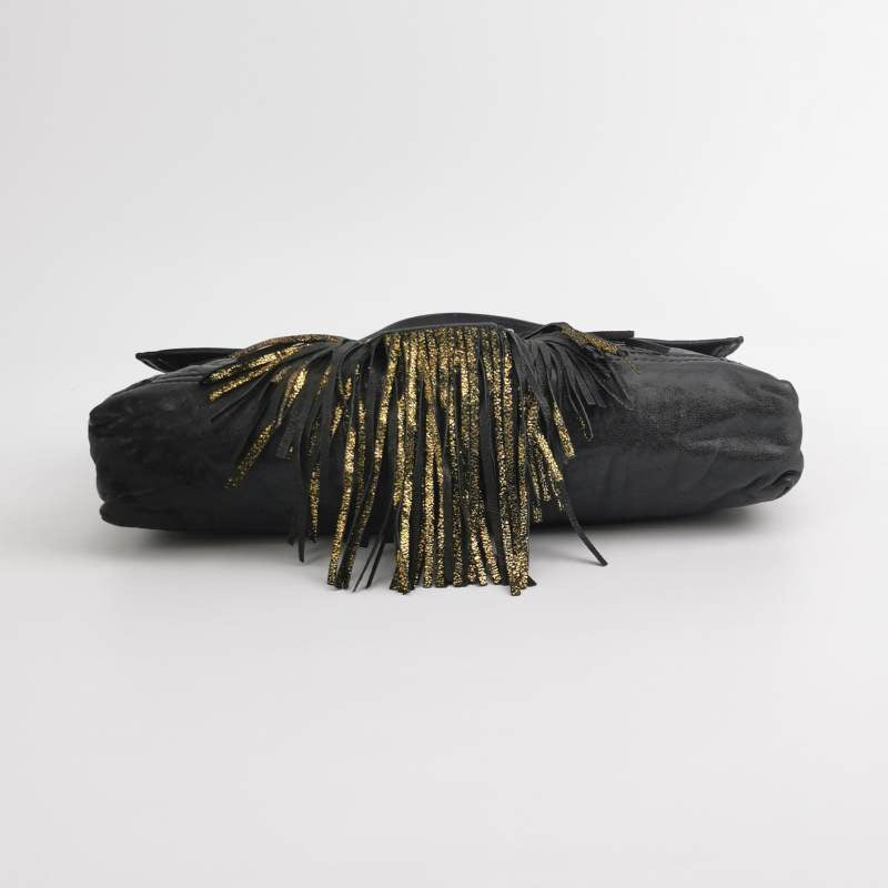 Fendi Baguette Leather with Wild Fringes Shoulder Bag
