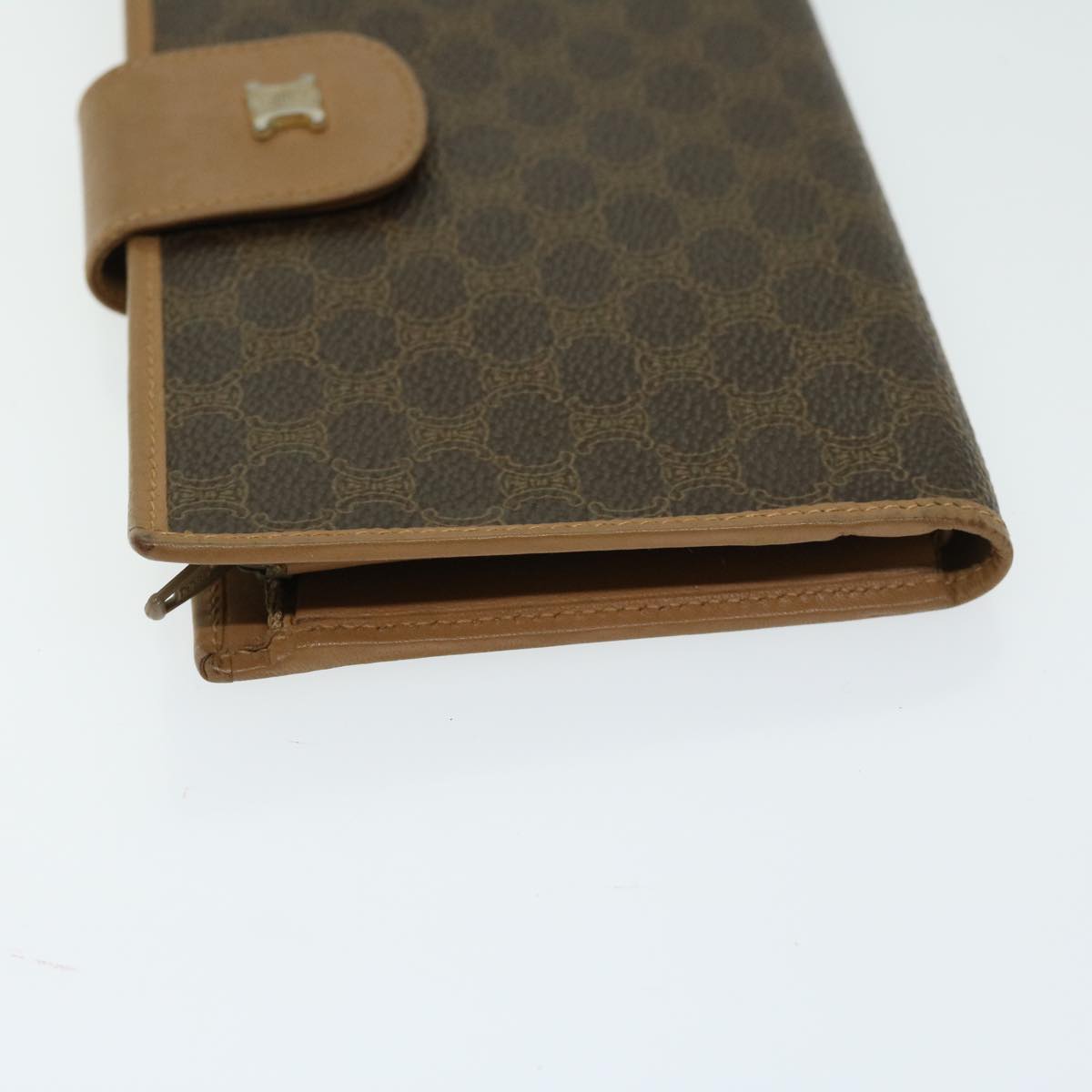 Luxury CELINE Macadam Canvas Wallet PVC Leather Brown  67107