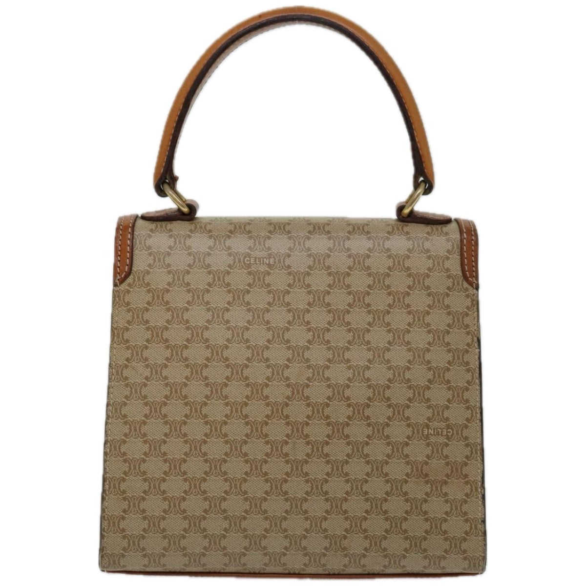 Luxury CELINE Macadam Canvas Hand Bag Beige  67122