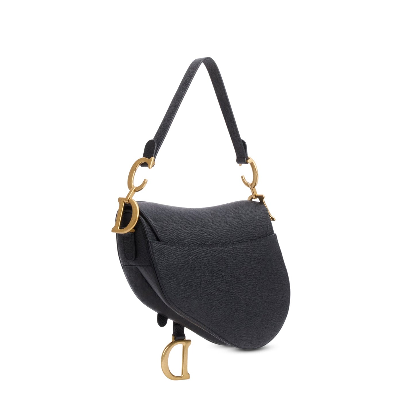 Christian Dior 2022 Black Grained Calfskin Saddle Bag