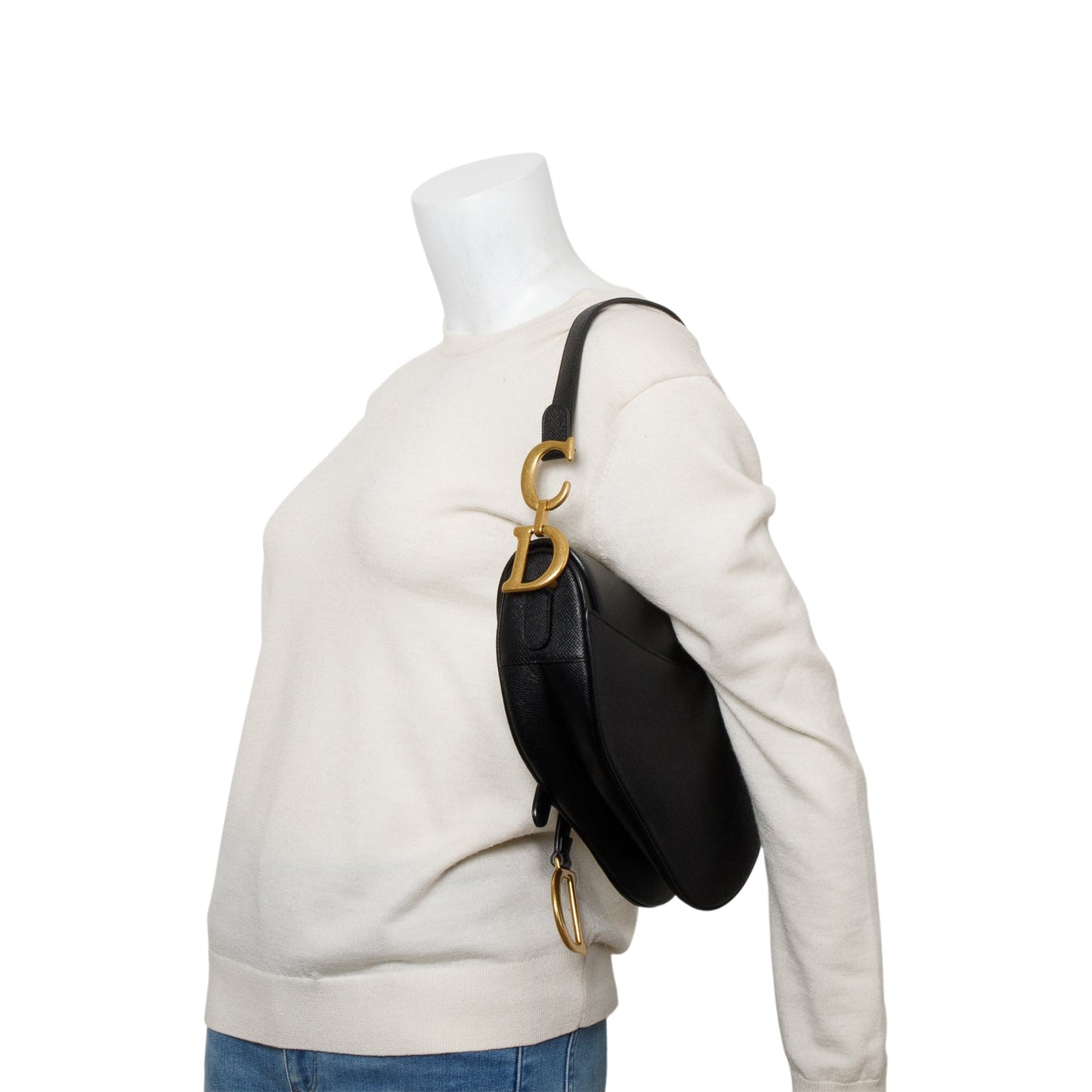 Christian Dior 2022 Black Grained Calfskin Saddle Bag
