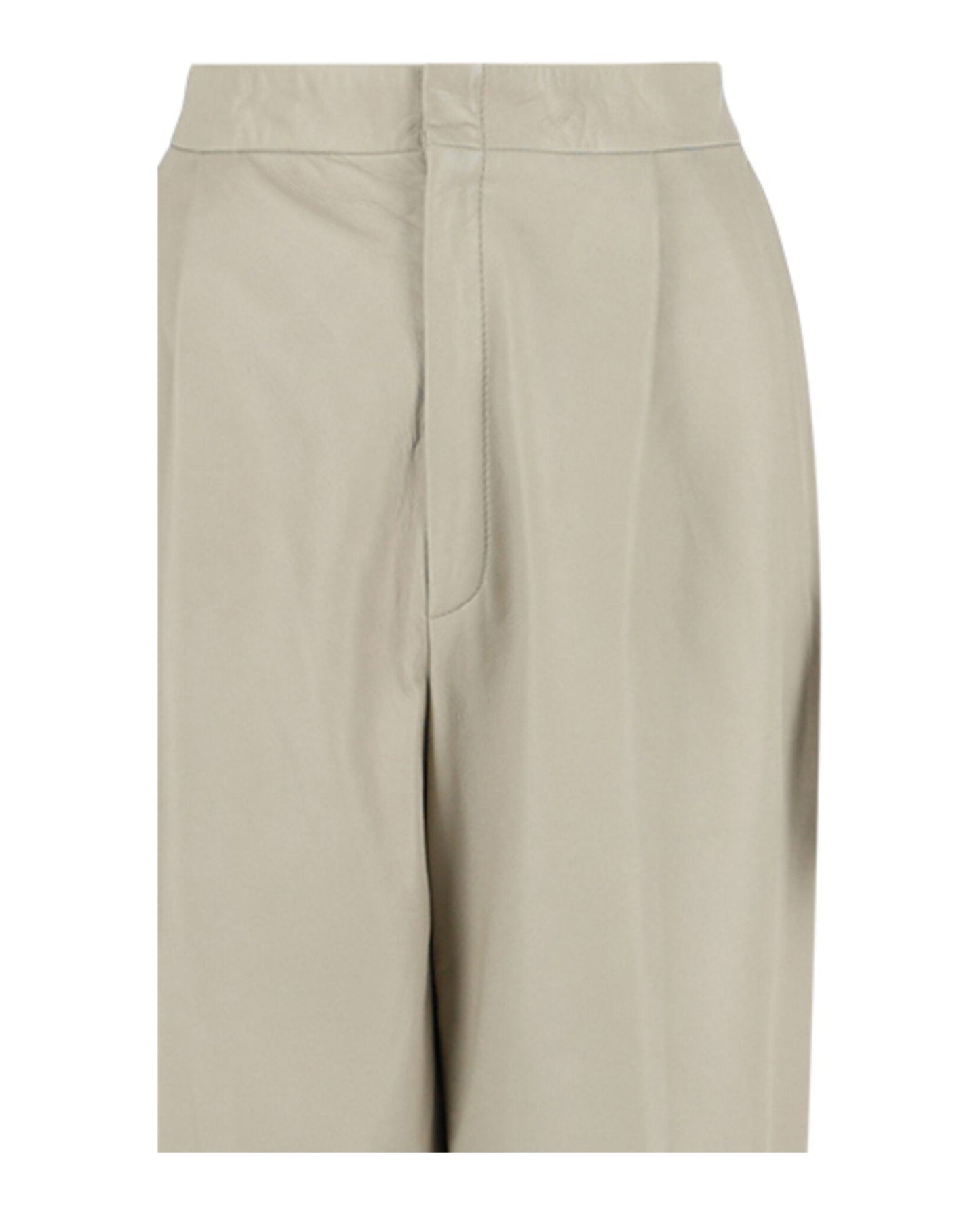 Gucci Womens Leather Wide-Leg Pants