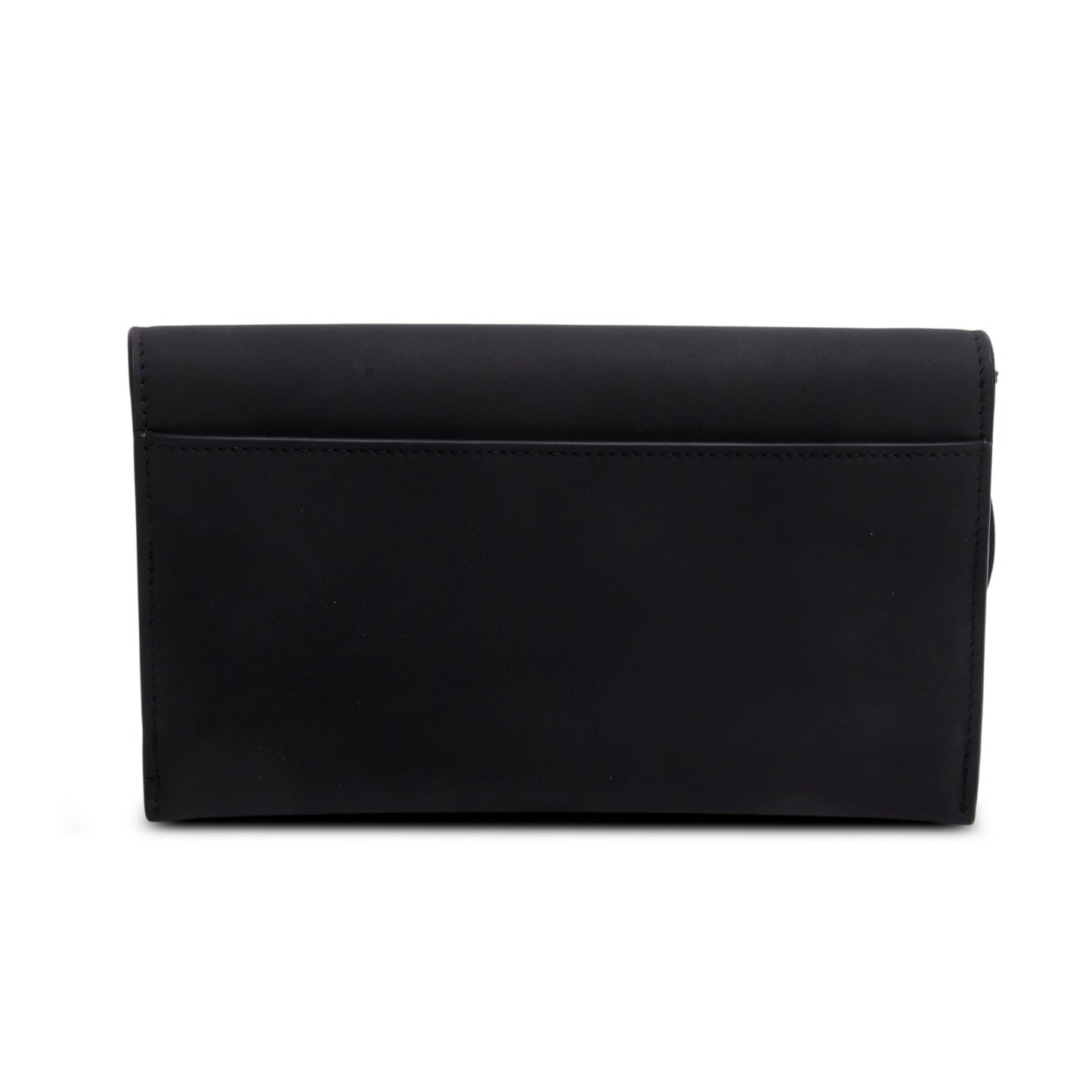 Christian Dior 2022 Black Ultra Matte Calfskin Saddle Chain Wallet Pouch