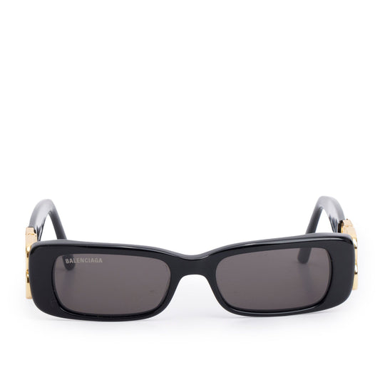 Balenciaga BB0096S Black Dynasty Acetate Rectangle Sunglasses