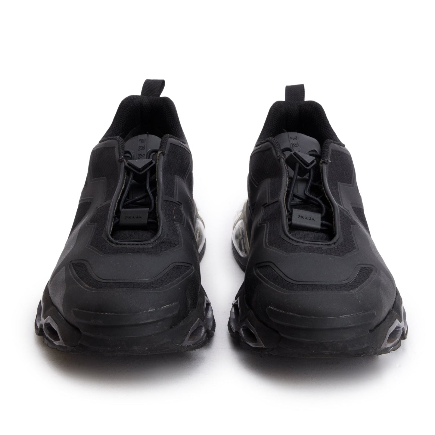 Prada Black Rubber Collision Cross Low Top Sneakers, Men's Size 10