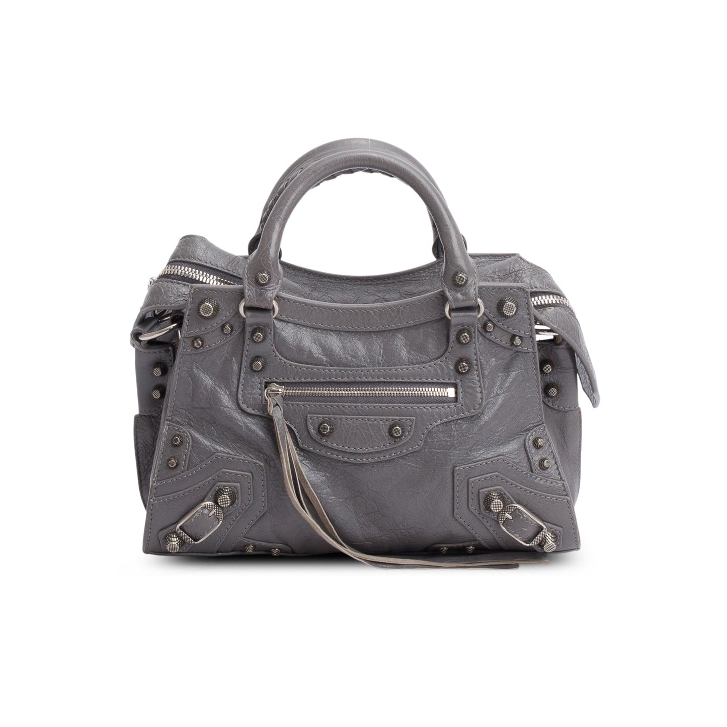 Balenciaga Grey Agneau Leather Neo Cagole XS City Bag
