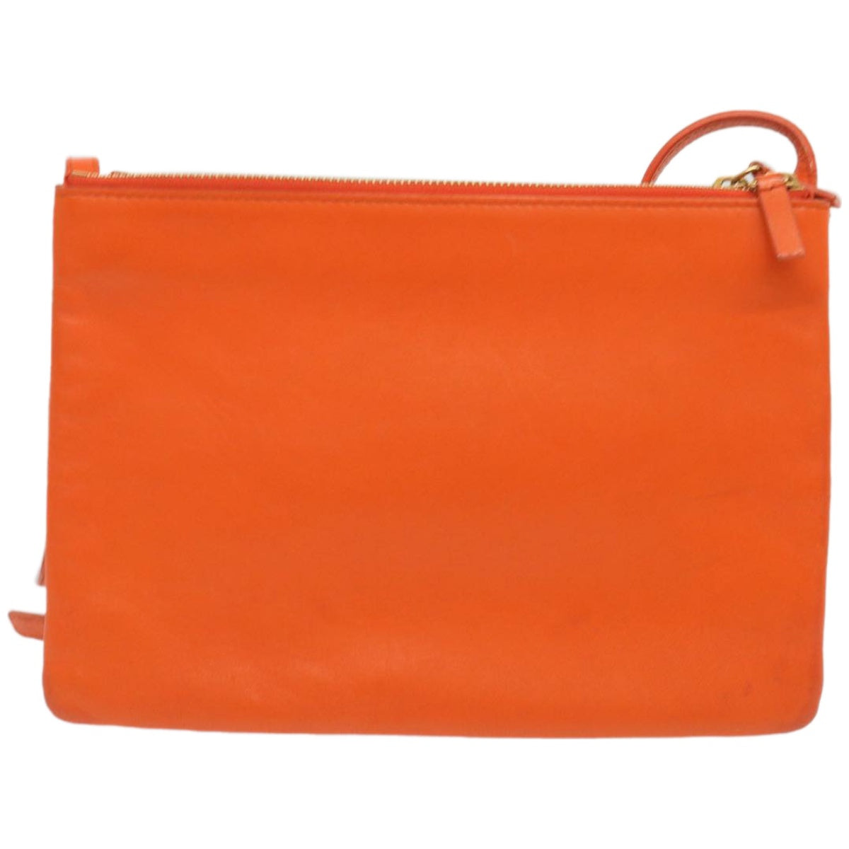 Luxury CELINE Trio Small Shoulder Bag Leather Orange  67320