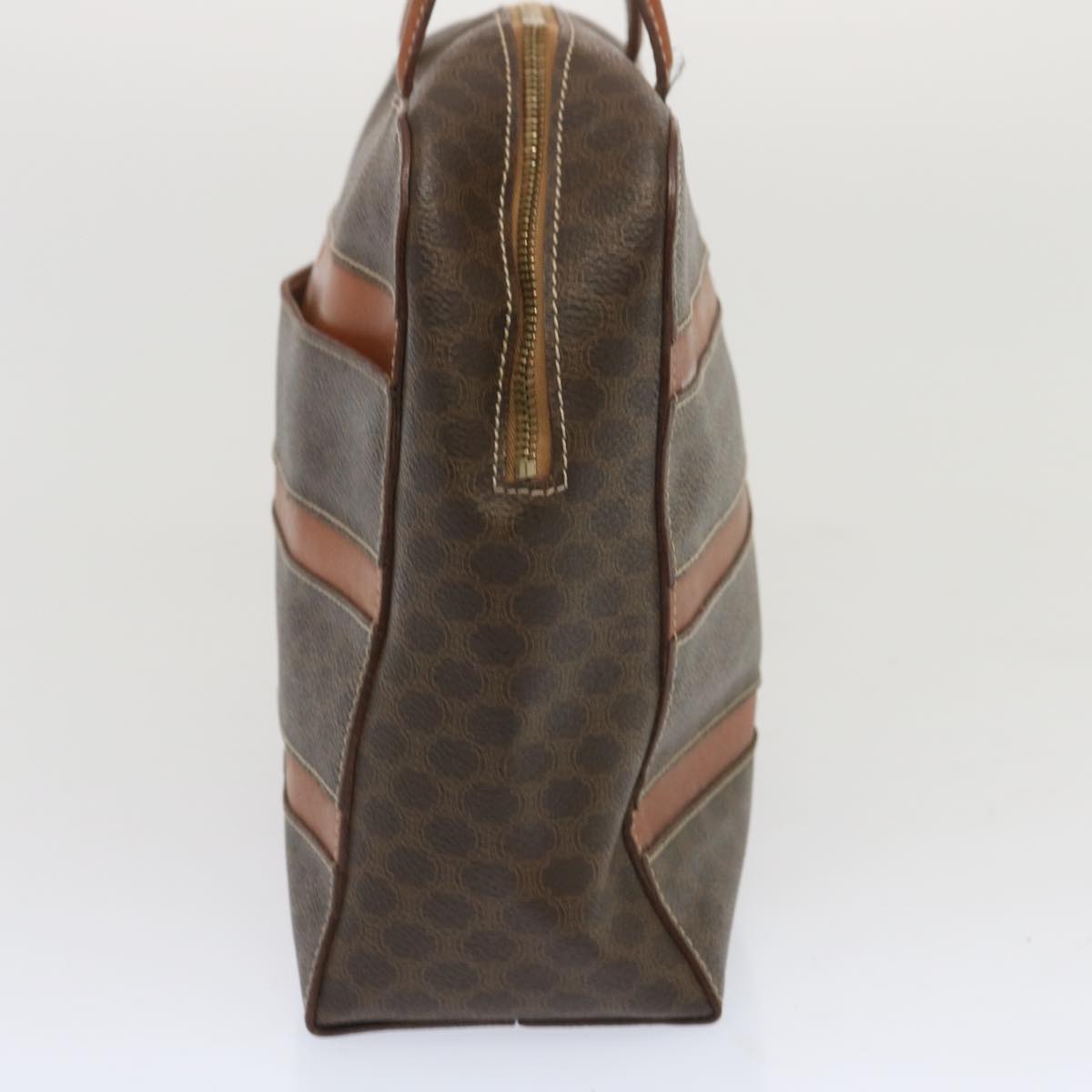 Luxury CELINE Macadam Canvas Hand Bag PVC Brown  67332