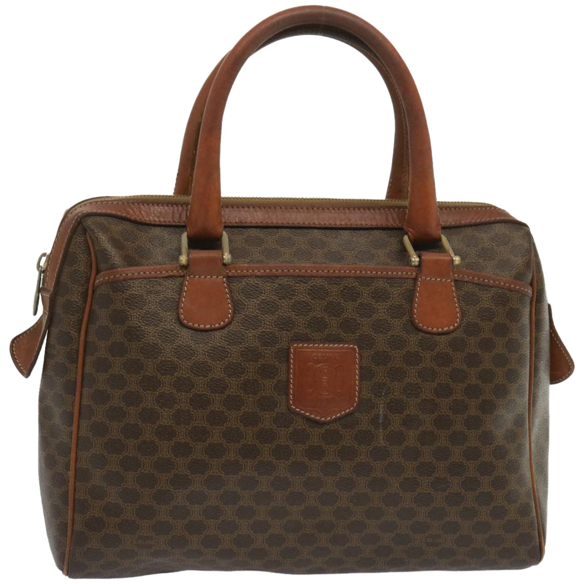 Luxury CELINE Macadam Canvas Hand Bag PVC Brown  67335