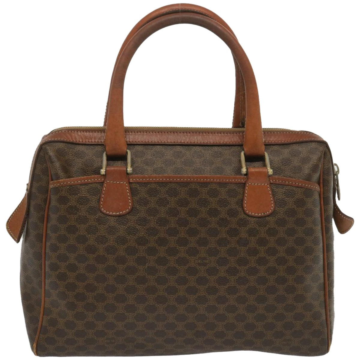 Luxury CELINE Macadam Canvas Hand Bag PVC Brown  67335