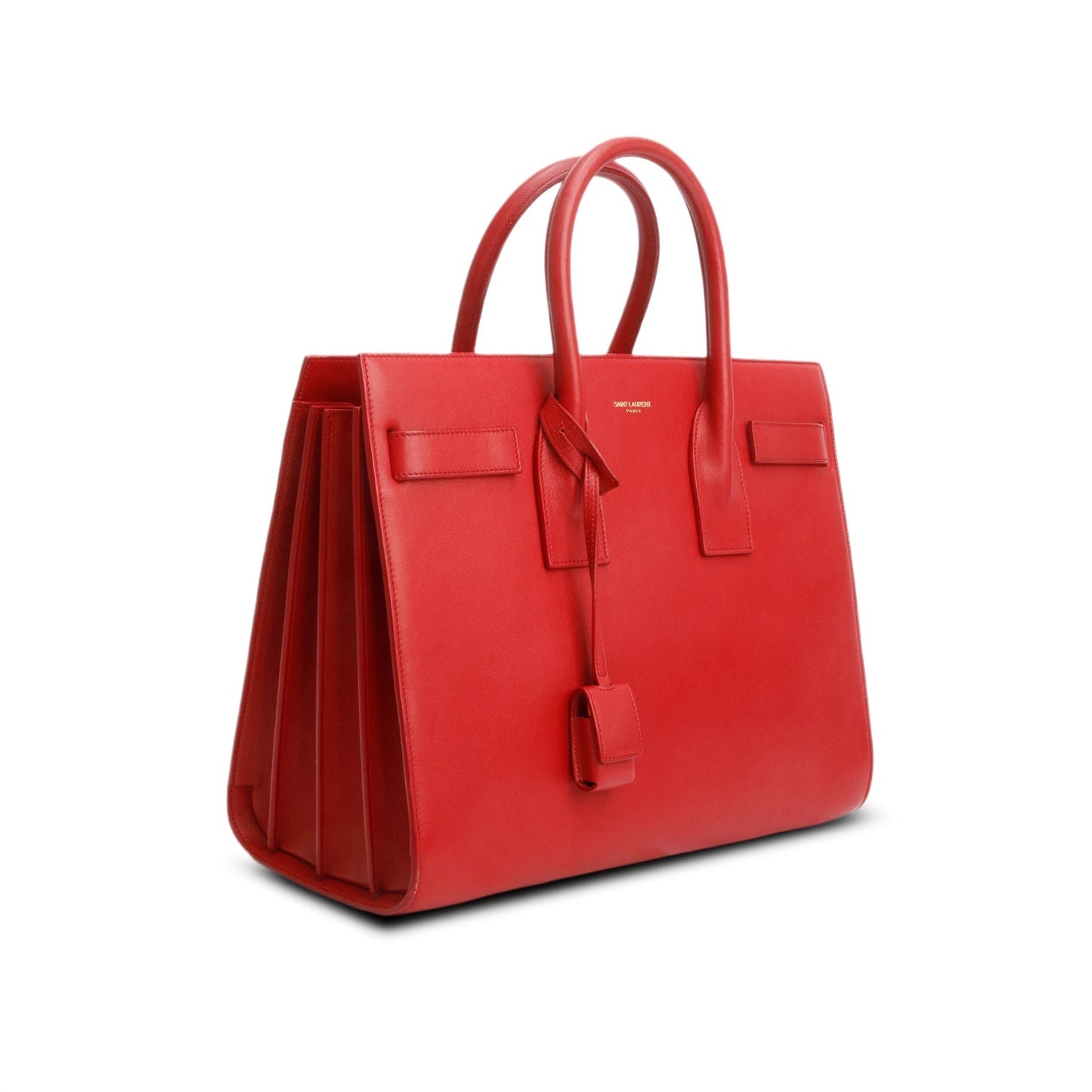 Saint Laurent Red Calfskin Leather Small Sac de Jour