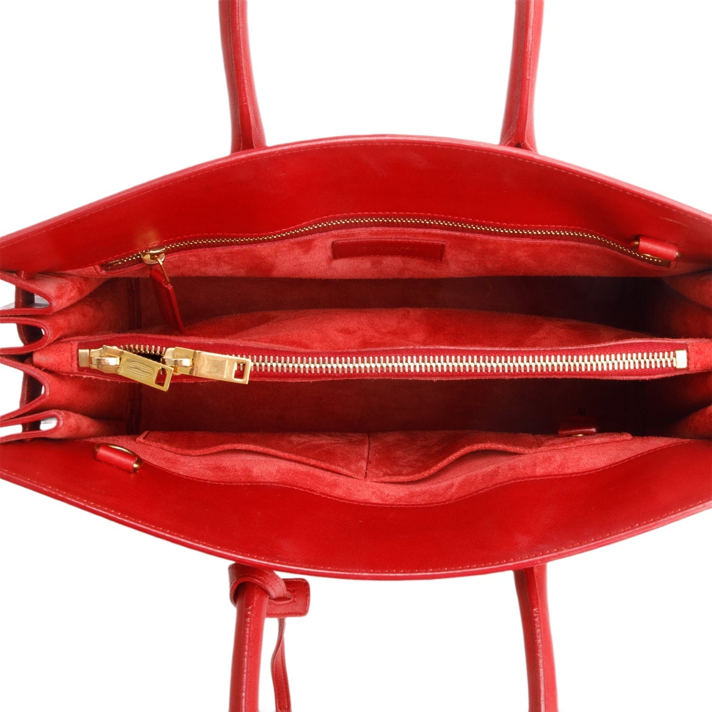 Saint Laurent Red Calfskin Leather Small Sac de Jour