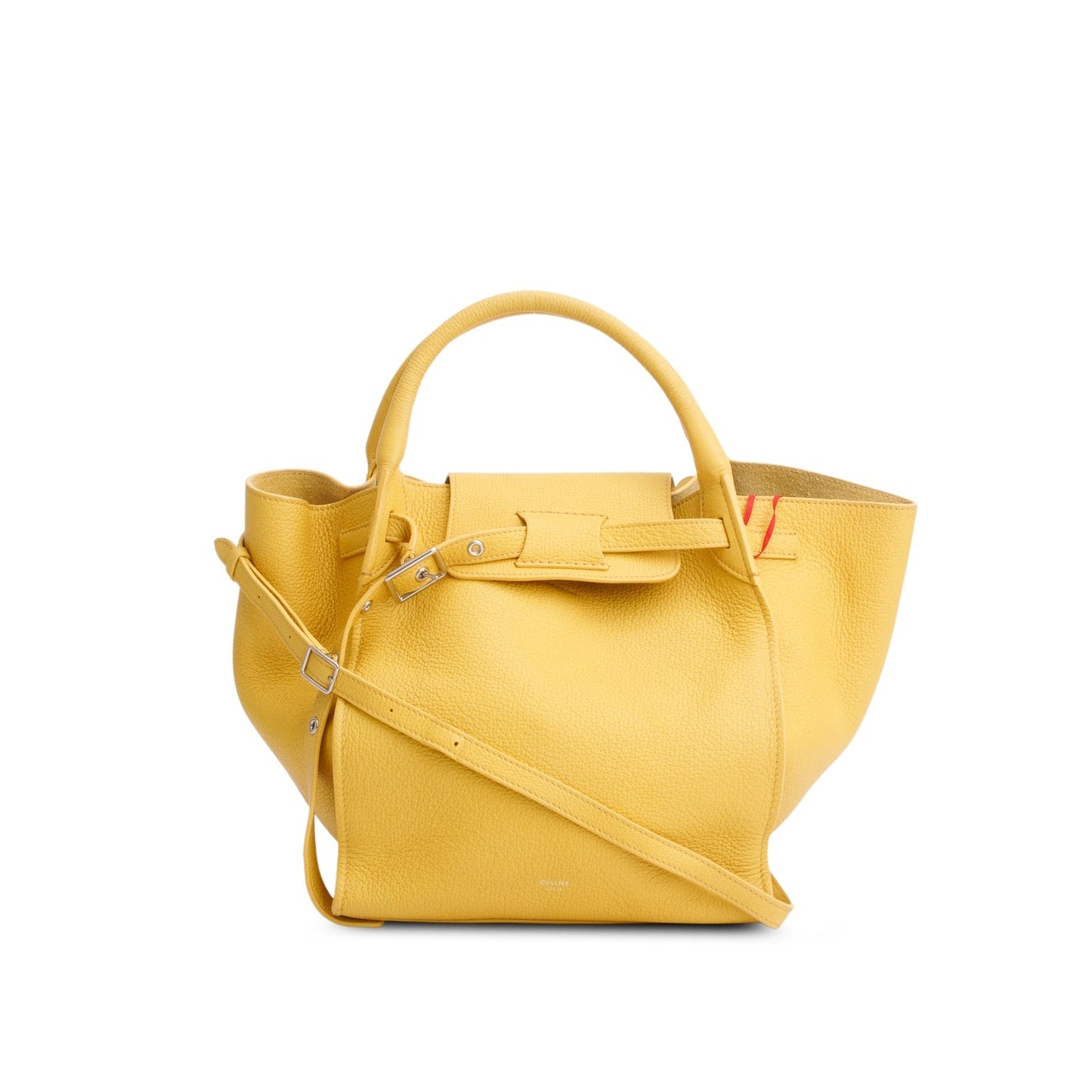 Celine Yellow Supple Grained Calfskin Small Big Bag