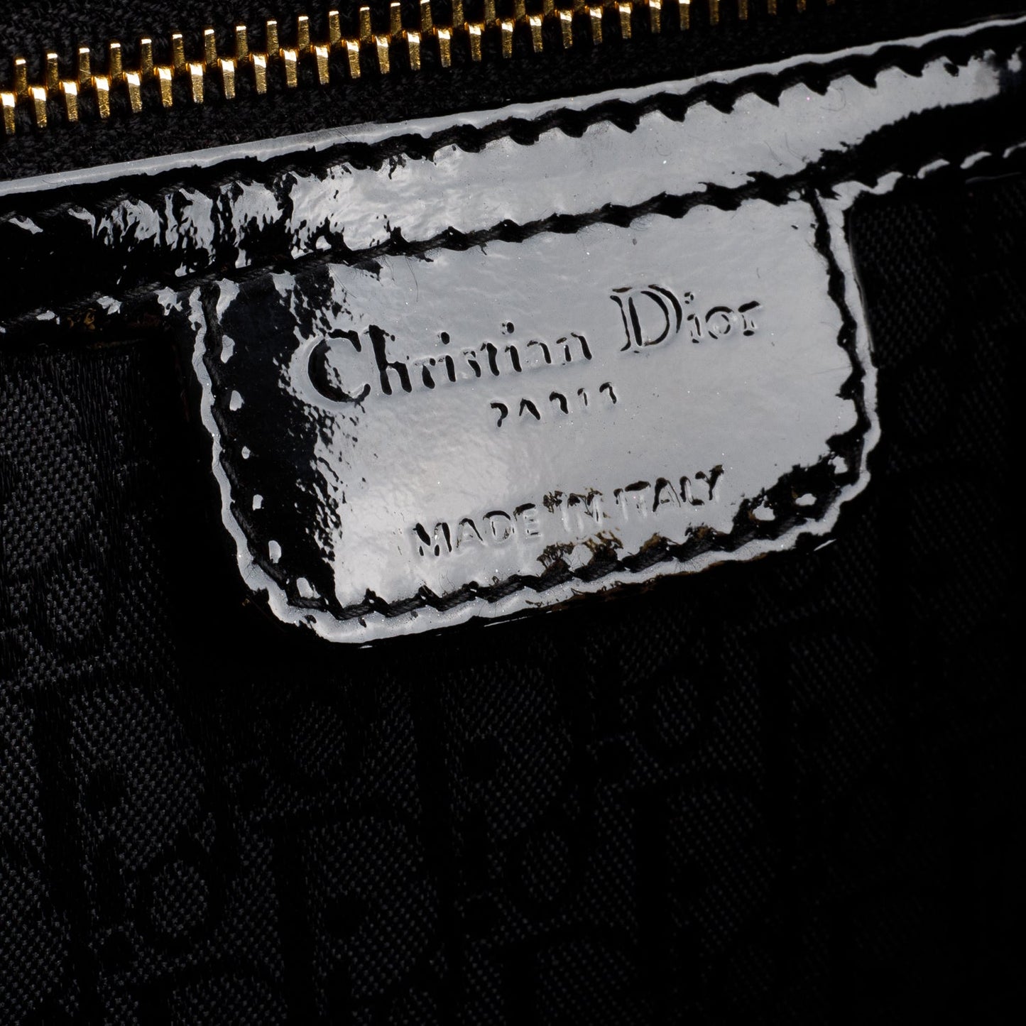 Christian Dior Black Cannage Patent Leather Large Lady Dior