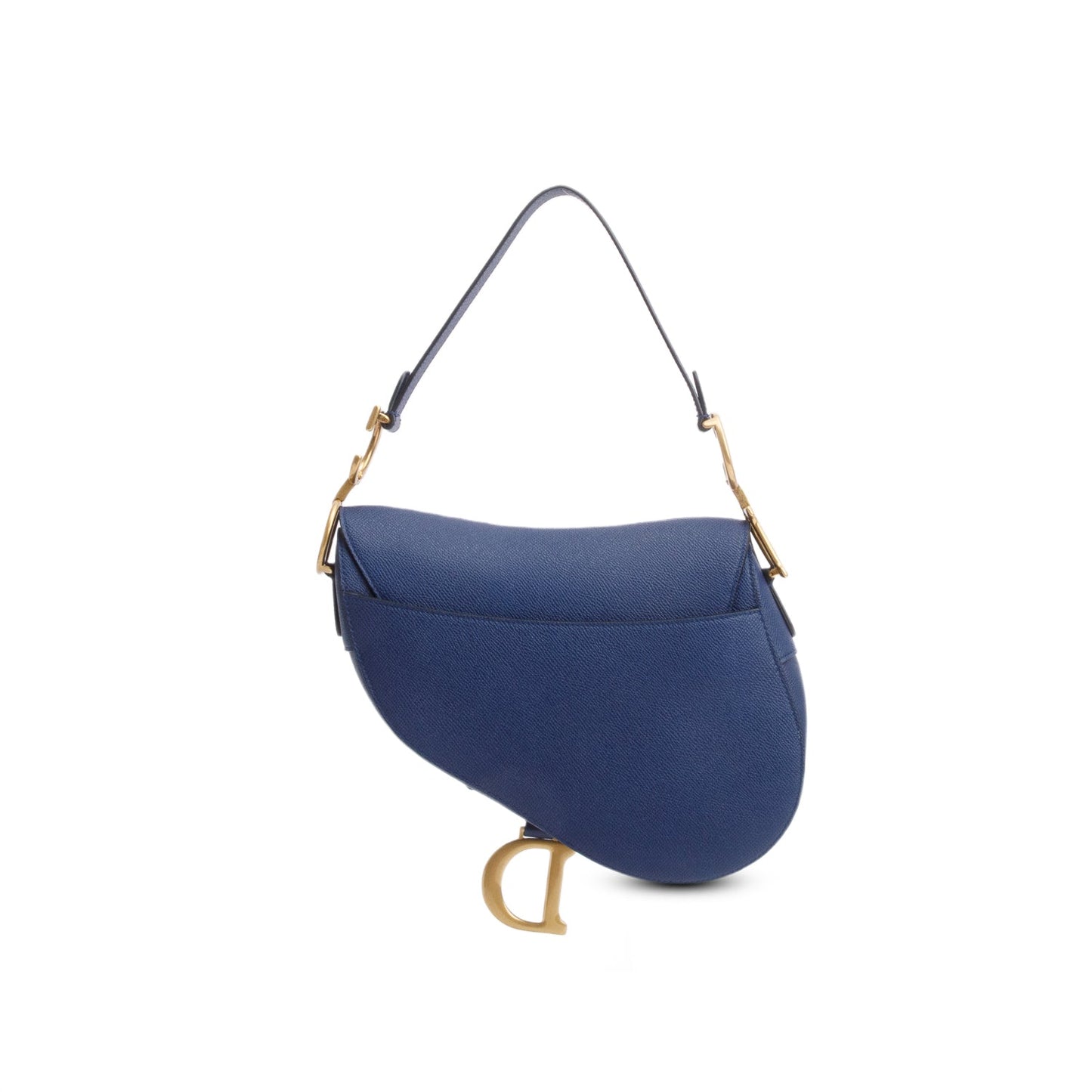 Christian Dior 2022 Blue Grained Calfskin Saddle Bag
