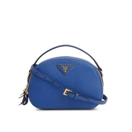 Prada Blue Saffiano Lux Leather Odette Bag