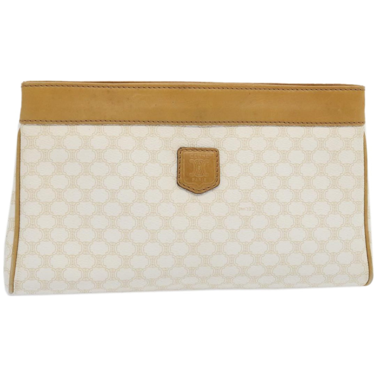 Luxury CELINE Macadam Canvas Clutch Bag PVC Leather Whe  67446