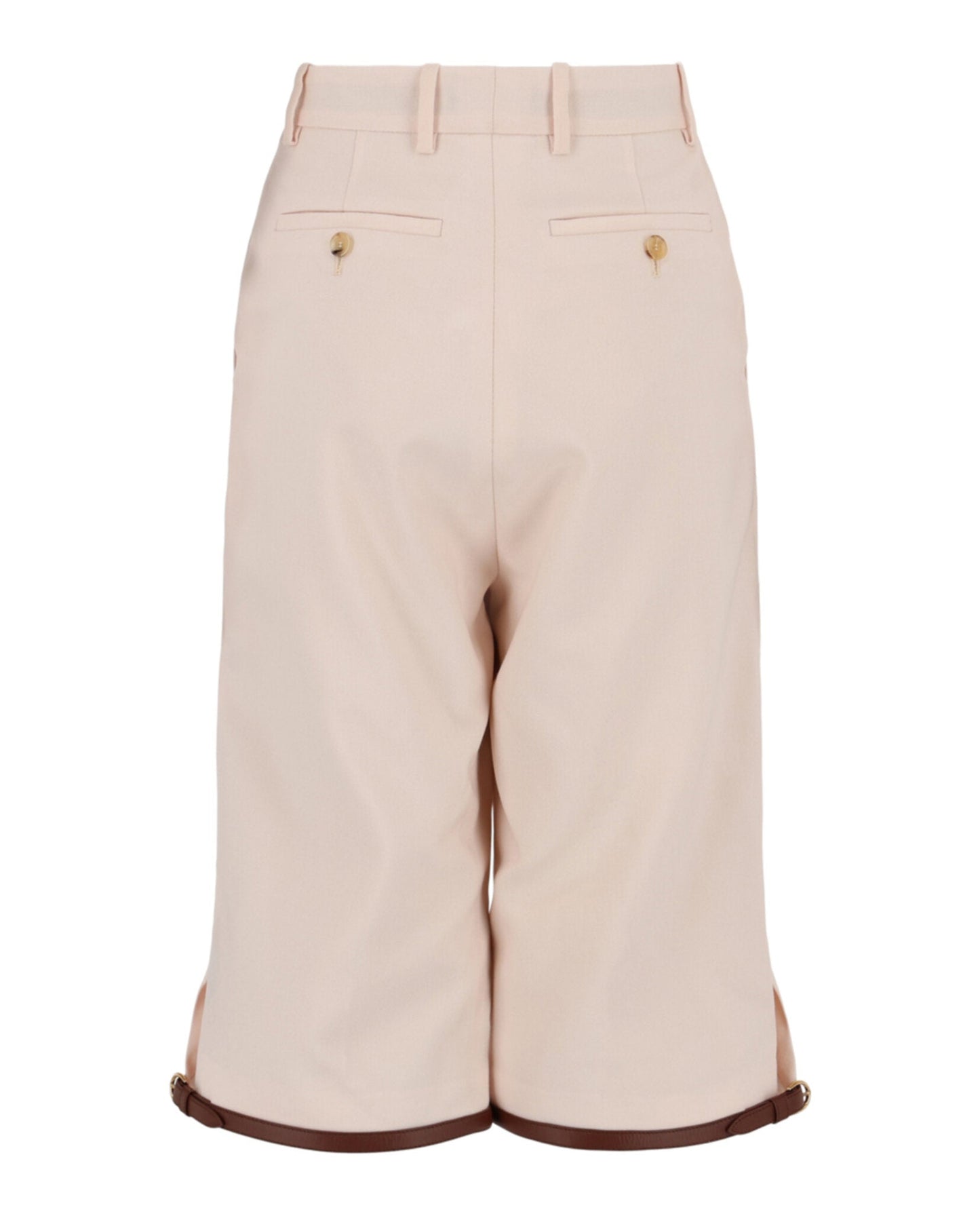 Gucci Womens Leather Trimmed Knee-Length Shorts