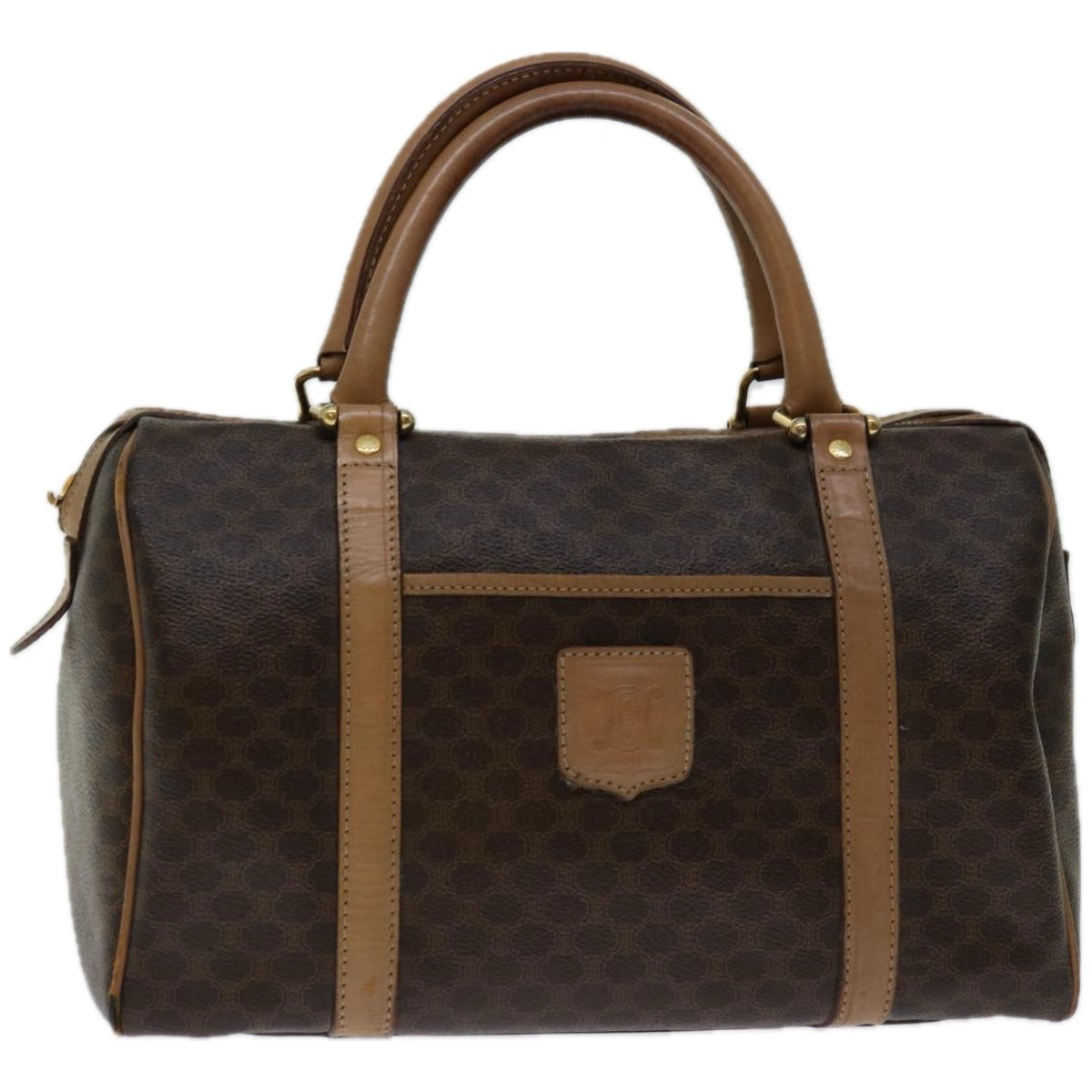 Luxury CELINE Macadam Canvas Hand Bag PVC Brown  67609